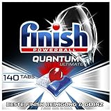 Finish Quantum Ultimate Spülmaschinentabs – Geschirrspültabs mit 3-fach Wirkung – Kraftvolle Reinigung, Fettlösekraft und Glanz – Gigapack mit 140 Finish Tabs