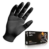 MERCATOR MEDICAL GoGRIP+ Nitrilhandschuhe, puderfrei, latexfrei, Diamantstruktur, Größe: XL – 50 Stück, Kolor: GoGrip, Schwarz