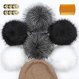 zhaocaidamai 5.5 Zoll(bommel14-15 cm),Extra Groß Kunstfell Bommel,Fellbommel für Mützen,Pompon Kunstfell,Pelzbommel,Pom Poms,Bommel für Mütze,Fake fur Bommel,Kunstfell Pompons Fellbommel