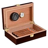 Volenx Humidor, Reise Humidor Zigarren, Handgefertigter Zigarrenetui mit Humidor Befeuchter und Hygrometer, Hält bis zu 10 Zigarren, Tolle Geschenke für Männer (Keine Zigarren)