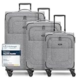 REDOLZ Koffer-Set 3-teilig für Damen & Herren | leichte & stabile Reise-Trolleys, hochwertiges Softcase, 4 Doppelrollen & TSA-Schloss |erweiterbar mit Dehnfalten (Essentials 12)