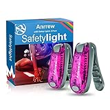 Anrrew Blinklicht Schulranzen Licht LED Sicherheitslicht 2er Set,Clip reflektor rucksack licht Lauflicht Kinderwagen Licht.Ideal für Jogger,Schultasche für Kinder, Kinderwagen、leuchtanhänger hund