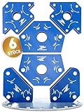 Adlerfokus 6x Schweißmagnet Set [KRAFTVOLL] Schweißwinkel Set mit 11,3 KG / 4 KG Haftkraft - Magnetwinkel mit 30°, 45°, 60°, 75°, 90°, 135° - Schweißzubehör Winkelmagnet zum Heften