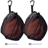 Ballnetz,2 Stück Fußball Rucksack,Ballnetz 1 Ball,Einzel Balltasche Kordelzug Ball Netztasche mit Kordelzug Faltbar Ballnetz,zum Tragen von Basketball-Volleyball-Fußball,Geeignet (mit Gasnadel)