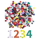 XIKAYA 1000 Stück Knopf-Mix Set – Bunte Bastelknöpfe in Candyfarben (7-15mm) – Kunststoffknöpfe für DIY, Kinderhandwerk & Geschenkdekoration