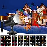Projektor Weihnachten Aussen, Halloween Lichter Projektor mit 16 Folien, IP65 Wasserdicht LED Projektionslampe für Weihnachten, Halloween, Outdoor Indoor Dekorationen, Klub Party