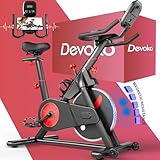 Devoko Heimtrainer Fahrrad Profi Leises Hometrainer Fahrrad mit magnetischem Widerstand Indoor mit LCD-Monitor Idoor Bike mit weichem Sitzbezug 150kg,Rot