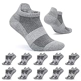 FALARY Sneaker Socken Damen 39-42 Grau Kurze Socken Herren Sportsocken 10 Paar Baumwolle Atmungsaktive Laufsocken Unisex