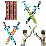 OUOQI 5 Stück Aufblasbares Schwertspielzeug Set,Aufblasbares Schwert Spielzeug,Aufblasbares Pixel Schwert,Aufblasbare Waffen Set,Aufblasbares Spielzeug Waffenschwert für Cosplay