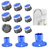 Wasserhahn-Luftsprudler mit 3 Schraubenschlüsseln, universeller M16,5/M18,5/M21,5 Wassersparer, Wasserhahn-Filterersatz, 12 Stück