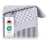 Blumtal 5er Set Premium Geschirrtücher - Hochwertige Geschirrhandtücher, 100% Baumwolle, Oeko-TEX® Zertifiziert, grau kariert, 50x70cm