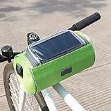 BradOc Lenkertasche Fahrrad, Fahrradtasche Vorne Lenker Grün mit Touchscreen PVC-Sichtfenster und Schultergurt, Multifunktionale Wasserdicht Lenkradtasche für E-Bike Rennrad,Grün