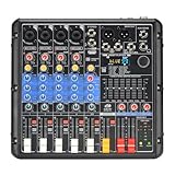 Mixer 6-Kanal-Audiomixer, 99 DSP-Effekte, 5.0, 7-Band-EQ, Stummschaltung, Solo-Mischkonsole, USB-PC, Aufnahmewiedergabe For Party Mixer mit hohem Headroom