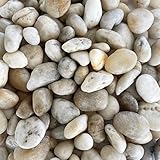 Eurosand FLUSSKIESEL, 1 kg. Kieselsteine gerundet, 20-60mm Flußkiesel 1000 g. Beige, Creme, weiß, Weiss