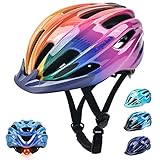 Fahrradhelm Kinder Jungen 52-58CM, Kinder Fahrradhelm mit Licht Kinder Fahrradhelm Mädchen Kinderhelm Mehrere Fahrrad Helm Kind Belüftung Helm Kinder 5-13 Jahre Schutzhelm