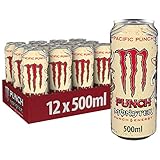Monster Energy Pacific Punch - koffeinhaltiger Energy Drink mit erfrischendem Punsch-Geschmack aus Himbeere, Guave und Kirsche - in praktischen Einweg Dosen (12 x 500 ml)