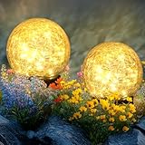 Ciskotu 2 Stück Solarlampen für Außen Garten, 60 LED...