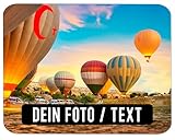 Mauspad mit Foto - Mousepad Personalisiert gestalten (23,5 x 19,6 cm) mit Bild und Text Bedruckt Mouspad Personalisierte Mauspad- rutschfest - Textil Oberfläche