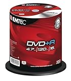 Emtec EKOVPR4710016CB DVD+R Rohlinge (16x Speed, 4,7GB, 100er Cake Box)
