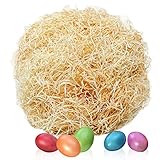 Selldorado 100 Gramm Ostergras - Dekogras Natur – Holzwolle Deko - Füllmaterial für Osterkorb und Osternest – Heu Deko Bastelgras zum dekorieren (100g - Natur)