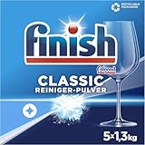 Finish Classic Reiniger-Pulver – Phosphatfreier Geschirrreiniger – Großpackung mit 6,5 kg (5x 1,3 kg) Geschirrspülmittel