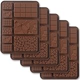 Cozihom Break Apart Silikon-Schokoladenformen, Schokoladenriegelformen, hausgemachte Protein- und Energieriegelformen, 5 Packungen