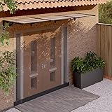 ZEYUAN Türvordach Schwarz 358,5x90 cm Polycarbonat Vordach Für Haustür, überdachung Haustür, Balkon Regenschutz, Türüberdachung, Vordach Hauseingang, 153702