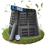 RELLINGER® 480l Premium Thermokomposter Kunststoff - [GERUCHSDÄMMENDER KOMPOSTER Garten] - inkl. Schutznetz - hochwertiger Komposter Schnellkomposter wetterfest - einfache Montage/Robustes Material