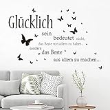 wondever Wandtattoo Sprüche Glücklich Wandaufkleber Zitate...