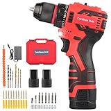 Akku-Bohrmaschinenset: 16,8 V Bohrschrauber mit 2 Akkus 2,0 Ah, 23+1 Drehmoment, 45 Nm Max, 3/8 Zoll Schnellspannbohrfutter, Elektroschrauber für Heimwerker, 24 Stück Zubehör mit LED-Licht
