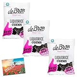 Set 3x De Bron Muntdrop 100g I Süße Lakritztaler aus den Niederlanden I Zuckerfreie Lakritze I harte Lakritz aus Holland I zuckerfreie Bonbons I Holland-Box by Vriens