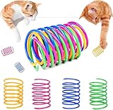 Grantop 60 Stück Katze Spielzeug, Buntes kreatives Kunststoff Spiralfedern Spirale,Spielzeug Neuheit Haustiere Bunte Spiralfedern Spring Spirale für Katze (60 Stück)
