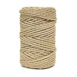 Dubest 100M Jute Schnur 5MM Jutegarn Braun Juteschnur Kordelband Paketschnur Naturfaser Bastelschnur Gartenschnur Bindfaden für DIY Garten Basteln Pflanzen Bilder Kunstgewerbe und Verpackung