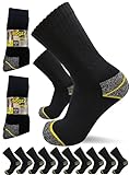 sogzz Arbeitssocken Herren | 10 Paar | Arbeit Socken, Arbeitersocken z.B. für Arbeitsschuhe, Work Socks, Modell: Work Basic, 43-46, Schwarz/Grau