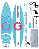 Aufblasbares Paddelbrett, 28,9 x 86,2 x 15,2 cm, extra breites Stand-Up-Paddle-Board, Sup-Board mit abnehmbarer Flosse, schwimmendes Paddel, Handpumpe, wasserdichte Tasche, Reiseboard zum Surfen