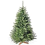 Wolkenland Künstlicher Weihnachtsbaum 180cm, in Premium Qualität mit Holzständer – Naturgetreu und mit dicht bestückten Zweigen – Künstliche Weihnachtsbäume