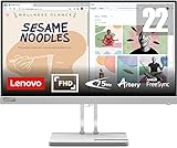Lenovo L22e-40 | 21,5' Full HD Monitor | 1920x1080 | 75Hz | 250 nits | 4ms Reaktionszeit | HDMI | VGA | AMD FreeSync | grau