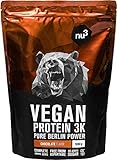 nu3 Vegan Protein 3K Shake (1kg) - vegan Protein Pulver Schoko mit Sonnenblumen Proteinpulver, Reisprotein & Erbsenprotein - Mehrkomponenten Eiweiss , 71% Eiweiss