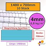 4mm | 10 Stück | 1400x700mm | Löffert® Gewächshausplatten | 800g/m² Polycarbonat | Stegplatte | 4mm 6mm 8mm 10mm | alle Standard-Größen