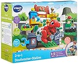 VTech Baby 2-in-1 Dinoforscher-Station – Großes Fahrzeug und Dino-Spielset in einem mit vielen Figuren, Musik, und Lernsätzen – Für Kinder von 1-5 Jahren - Exklusiv bei Amazon