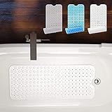 BEARTOP Badewannenmatte | Badewanne Antirutsch BPA Frei | Antirutschmatte Dusche Kinder | aus Gummi | 40 x 100cm rutschfeste Badematte für Senioren und Kinder | Weiß