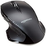 Amazon Basics - Ergonomische kabellose Maus mit Schnell-Scrolling, normale Größe, Schwarz