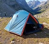 Zelt 1 Person bis 2, Tunnelzelt Einstab Kuppel wasserdicht 3000 mm WS, Doppelwand Trekking Hiking Backpacking Einmann Ultraleicht Biwakzelt