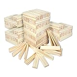 Schramm® 300 Stück Holzbausteine für Kinder Holzklötzer Holz Klötzer Bausteine Puzzle Baustein Holzbaustein Holzbaukasten 300er Pack