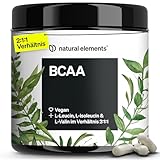 natural elements BCAA – 360 kleine Kapseln – essenzielle Aminosäuren – Leucin, Isoleucin & Valin – hoch bioverfügbares 2:1:1-Verhältnis – vegan, hochdosiert, ohne unnötige Zusätze, laborgeprüft