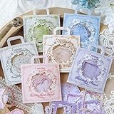 180 Stück Vintage-Blumen Spitzenbordüre Papier Fotos Rahmen Scrapbook Material Spitze Floral Poster Decoupage dekoratives Bastelpapier Junk Journal Supplies Scrapbooking Dekor Bullet Journals
