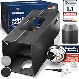 TRIBURG Anhängerschloss inkl. Rundschloss | Achtung: für Kupplungen bis max. 7cm Höhe x 9cm Breite | Sicherung für an/abgekuppelte Anhänger - Deichselschloss Rostfrei[Versicherungskonform]