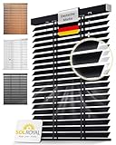 Sol Royal Holzjalousie 50 mm Lamellen extra breit – Fensterjalousie 150x180 cm Holzrollo einfache Montage Wand & Decke – Blickschutz Jalousie Fenster & Tür Massivholz Echtholz Rollo in Schwarz – BE5