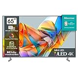 Hisense 65U6KQ 164 cm (65 Zoll) Fernseher 4K Mini LED ULED HDR Smart TV, Quantum Dot, 60Hz, HDMI 2.0, Game Mode Plus, Dolby Vision & Atmos, Bluetooth, Alexa Built-in, anthrazit [2023], Schwarz