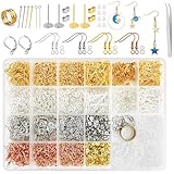 Mispudin 3730 Stück Ohrringe Selber Machen Set, Ohrringe Diy Zubehör, Schmuck Selber Machen Set, Jewelry Making Kit für Ohrringherstellung und Reparatur - Schmuck Basteln